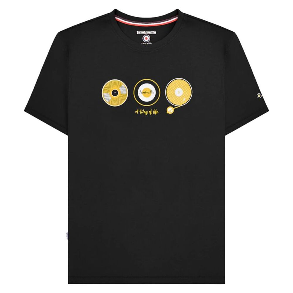 Lambretta Mens A Way Of Life Vinyl Record T-Shirt / Black